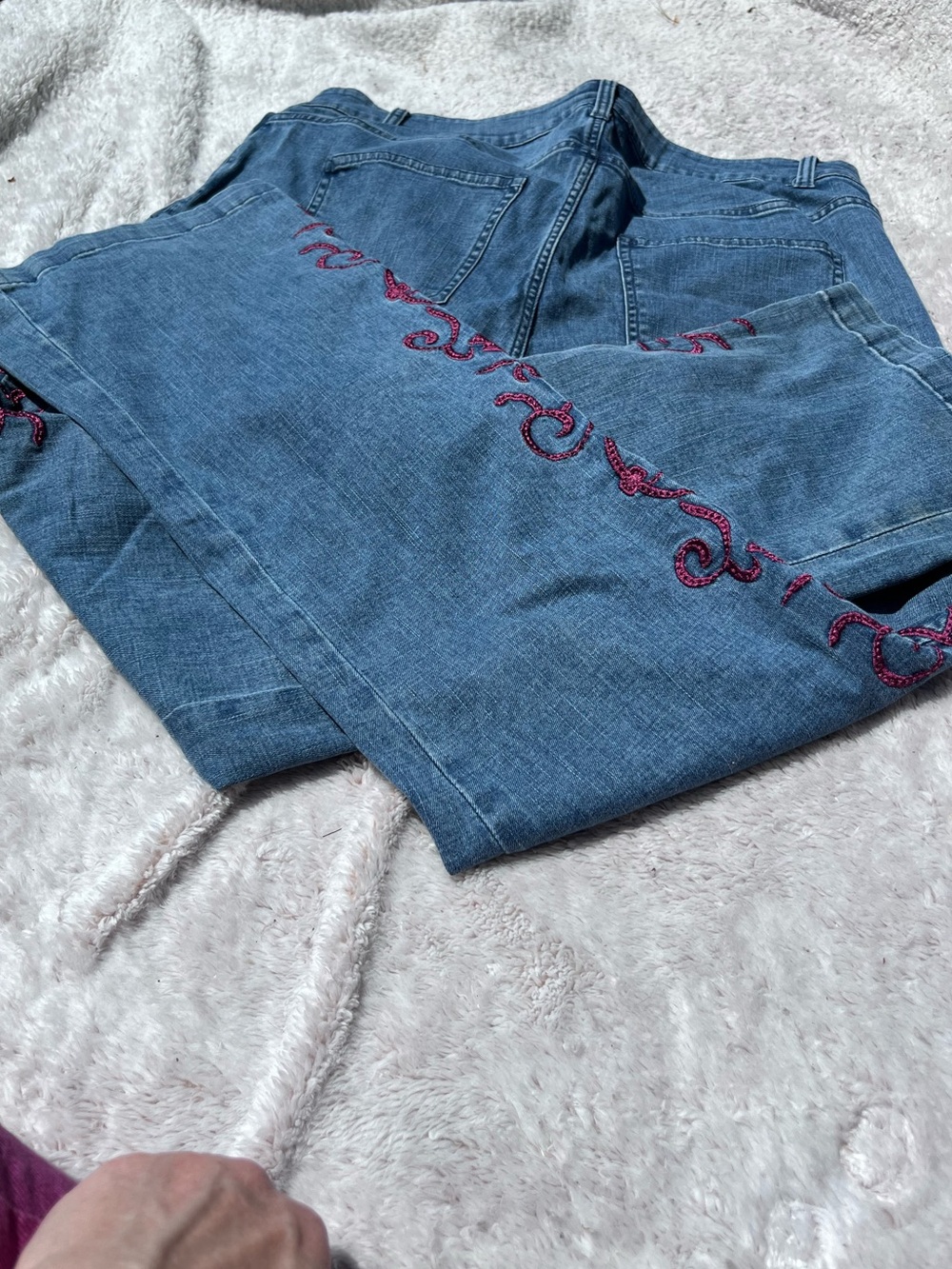 Plus size intricately embroidered jeans size 18W